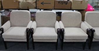 a set of four late 20th century wood framed armchairs