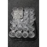 A tray of crystal whisky tumblers