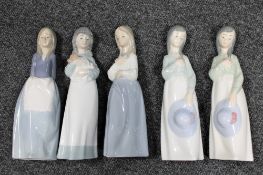 Five Nao figures of girls