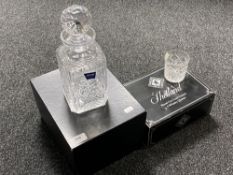 A box of Stewart Crystal whisky decanter,