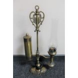 An antique brass desk oil lamp (converted)