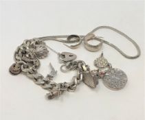 A group of silver jewellery,