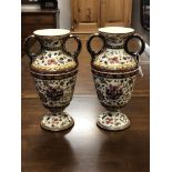 A pair of Zolnay vases, circa 1872, height 36 cm. (2) CONDITION REPORT: One restored.