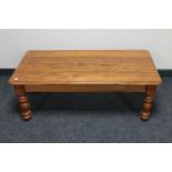A pine low coffee table