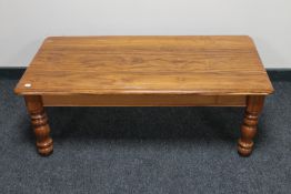 A pine low coffee table