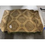 Three tapestry tasselled bed throws