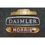 Three car plaques - Daimler,