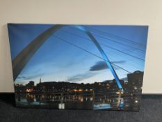 A unframed limited edition wall canvas depicting The Millennium Bridge