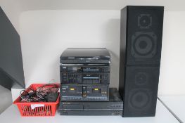 A four piece Marantz stack system - TT 153 automatic turntable, ST263L stereo tuner,