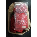 A box of Phaze leather look red trousers