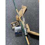 A Shakespeare fishing rod, a Milbro two piece boat rod,