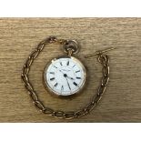 A gold plated open face centre seconds pocket watch by Fattorini & Sons, Bradford,
