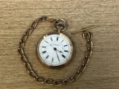 A gold plated open face centre seconds pocket watch by Fattorini & Sons, Bradford,