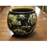 A Bretby glazed pottery 'Dragon' jardiniere, width 32 cm.