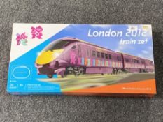 A boxed London 2012 Olympic electric train set