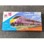 A boxed London 2012 Olympic electric train set