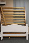 A painted pine 5' bed frame