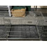 A metal dog cage