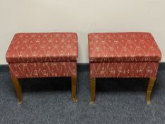 A pair of mid 20th century pine storage stools