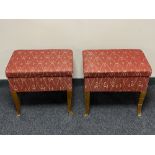 A pair of mid 20th century pine storage stools