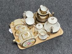 A tray of Royal Stewart china tea service and two Sadler tea services