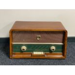 A 1930's walnut cased Philips radio