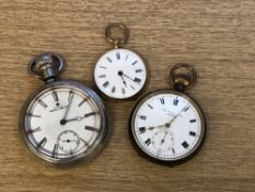 A silver open face pocket watch signed American, Waltham Watch Co,