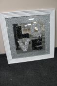 A contemporary framed 'Love' mirror