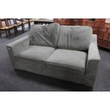 Two seater settee in grey fabric