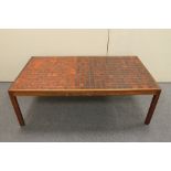 A mid 20th century Danish tiled topped coffee table