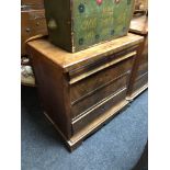 A 19th century mahogany four drawer chest on bracket feet