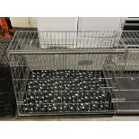 A metal dog cage