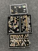 Four trays containing a large quantity of costume and fashion jewellery