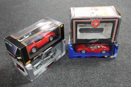Three boxed large scale die cast vehicles - Ferrari F355, Corvette ZR-1 and a Porsche,