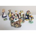 Nine Beswick Alice in Wonderland figures - Alice, Cheshire Cat, King of Hearts,