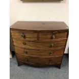 A George III mahogany bowfront chest,