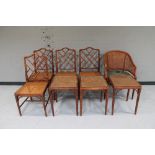 Four bamboo dining chairs,