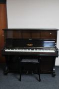 A mahogany cased straight strung piano by Cramer of London