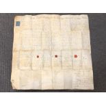 An interesting Regency period indenture on vellum dated 1817