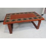 A mid 20th century Danish tiled topped coffee table