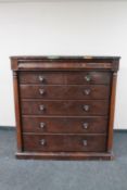 A Victorian mahogany seven drawer Scotch chest a/f