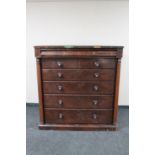 A Victorian mahogany seven drawer Scotch chest a/f