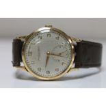 A gent's vintage 18ct gold IWC Schaffhausen wristwatch,