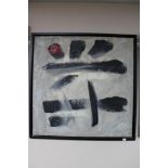A contemporary gilt framed oil, Chinese character mark,