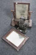 A Victorian mahogany toilet mirror,