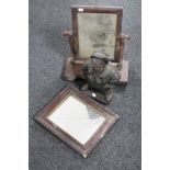 A Victorian mahogany toilet mirror,