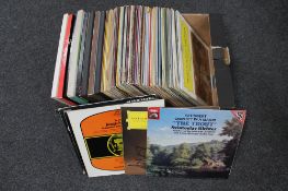 A box of classical LP's on Philips and EMI labels
