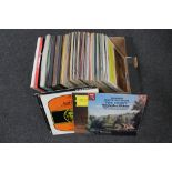 A box of classical LP's on Philips and EMI labels