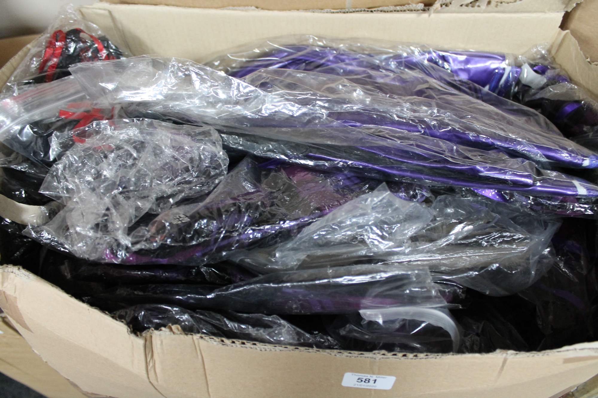 A quantity of Phaze lolita corsets and flared skirts