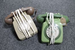 Two vintage telephones